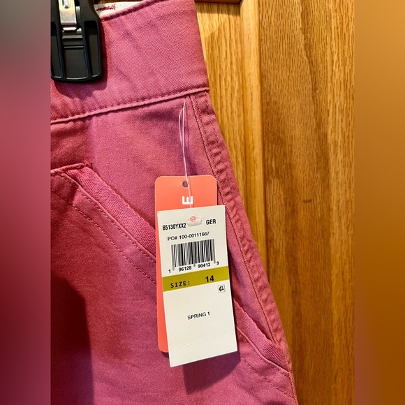 NWT Women’s Size 14 Democracy Ab Solution A Line Pink Denim Skirt with Buttons - Picture 5 of 13